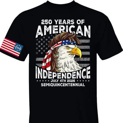 250 Years Of American Flag Shirt | Happy 250th Birthday USA | Patriotic 4th Of July Tee | America 250th Anniversary | Independence Day Front & Sleeve Right Print Shirt 682581