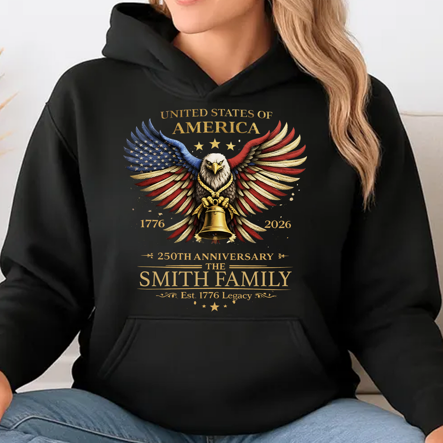 Custom Family Name America 250 Years Anniversary Dark Shirt | Patriotic Eagle Shirt 684544