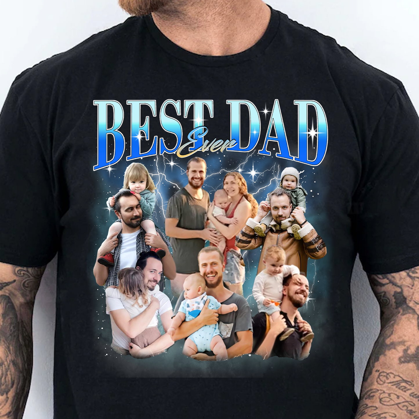 Custom Photo Best Dad Ever Dark Shirt, Personalized Tee Gift For Dad, Father’s Day Gift 685040