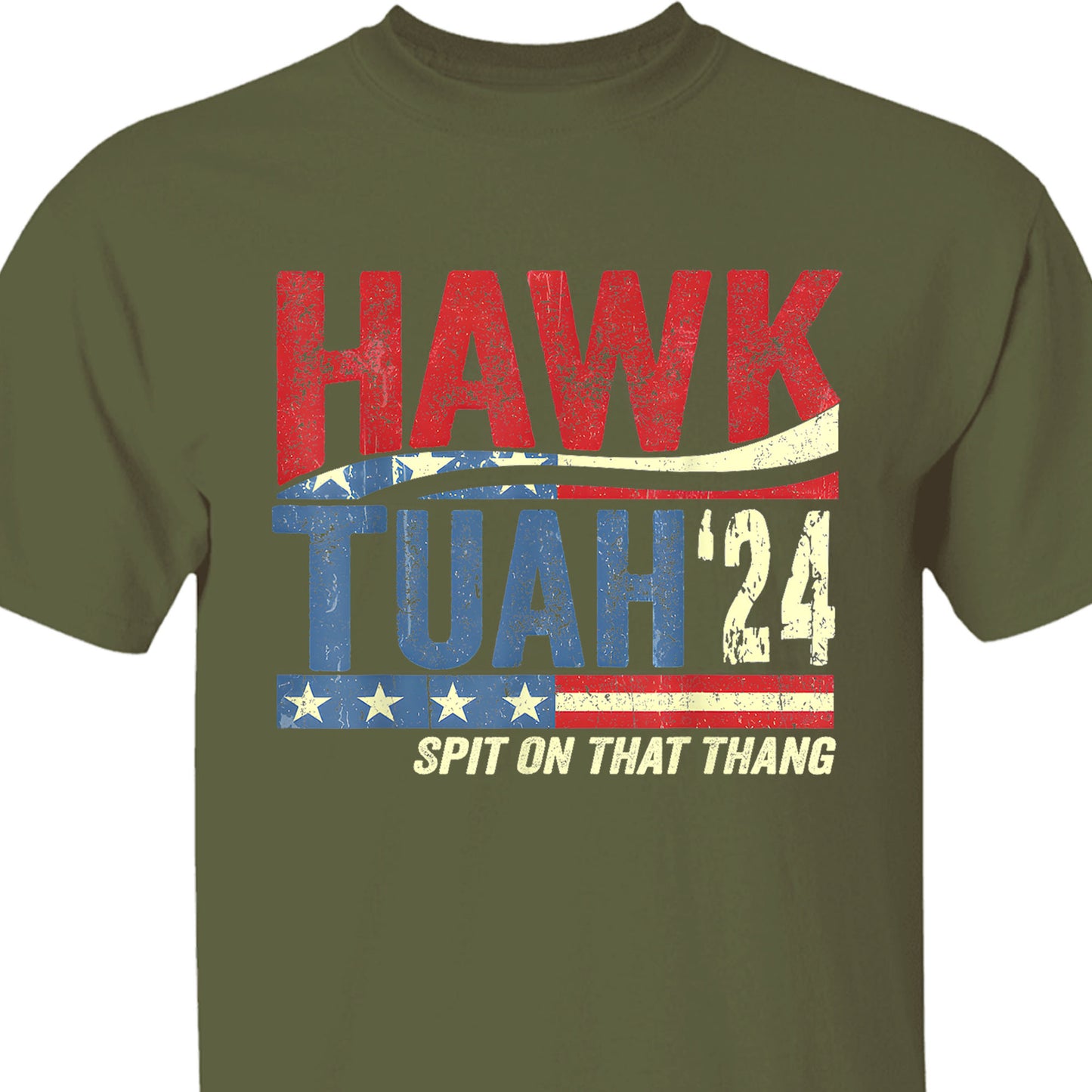 Hawk Tuah Spit On That Thang 2024 American Flag | Hawk Tuah Shirt | Election Shirt | Political Dark Tee C1081 - GOP