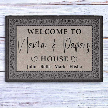 Welcome To Nana And Papas House Personalized Doormats