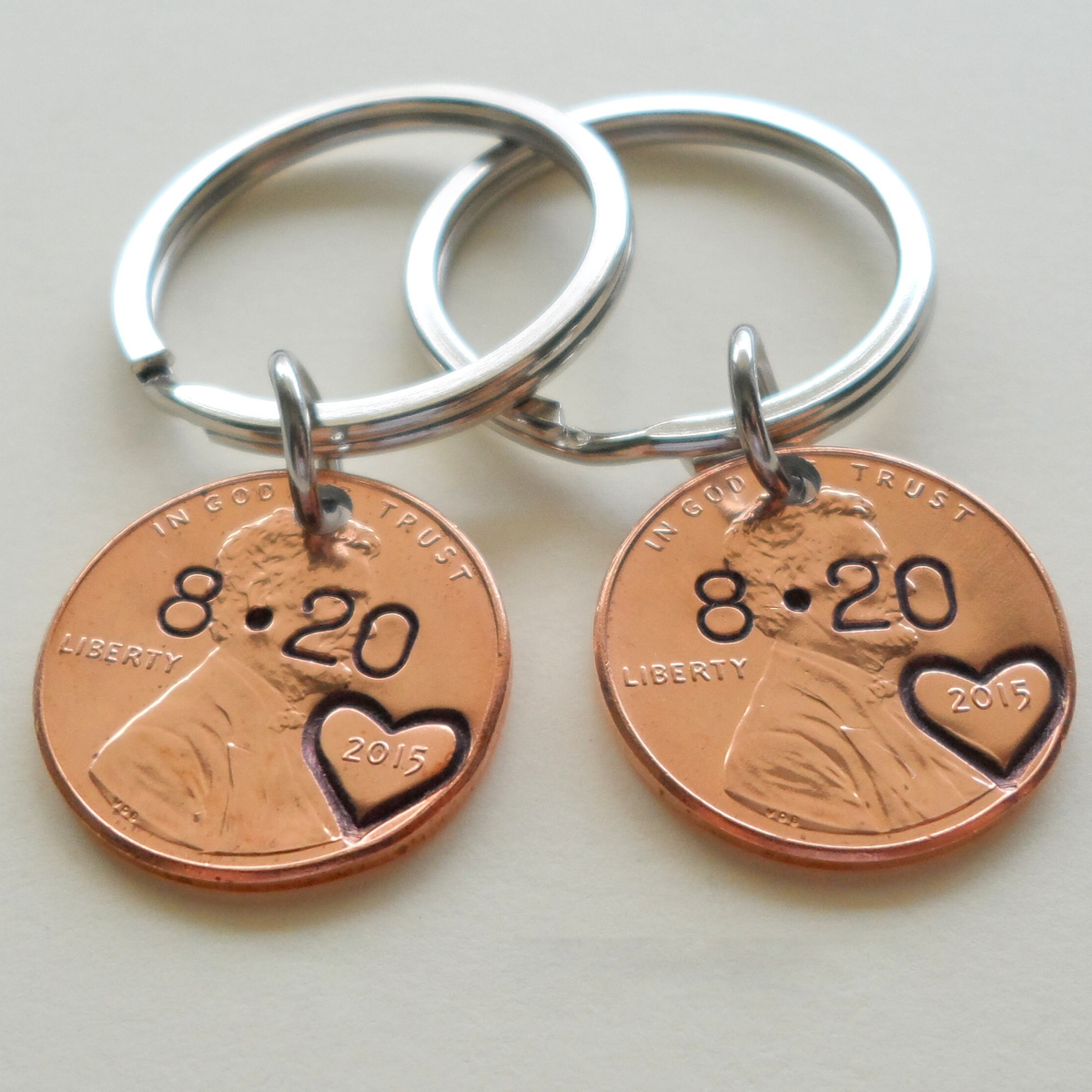 Personalized Anniversary Year Penny Keychain, Custom Name & Date Keychain, Gift For Couples 686683 WFD