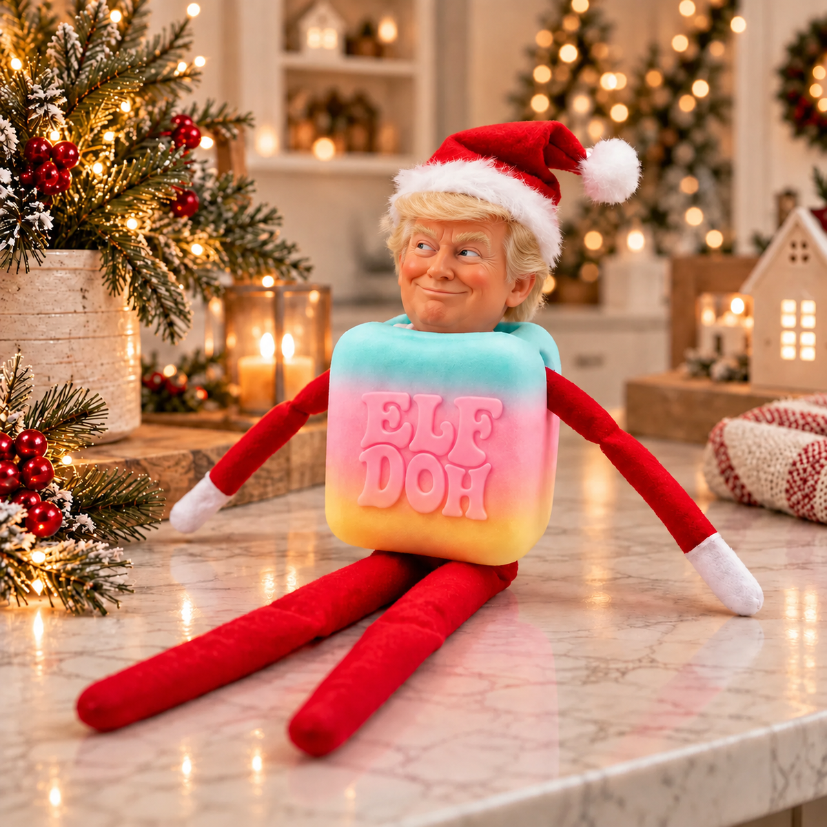 ElfDoh Squishy Elf Costume, 3D Printed Christmas Elf Outfit, Funny Trump Squishy Elf Accessory 686685 WFD