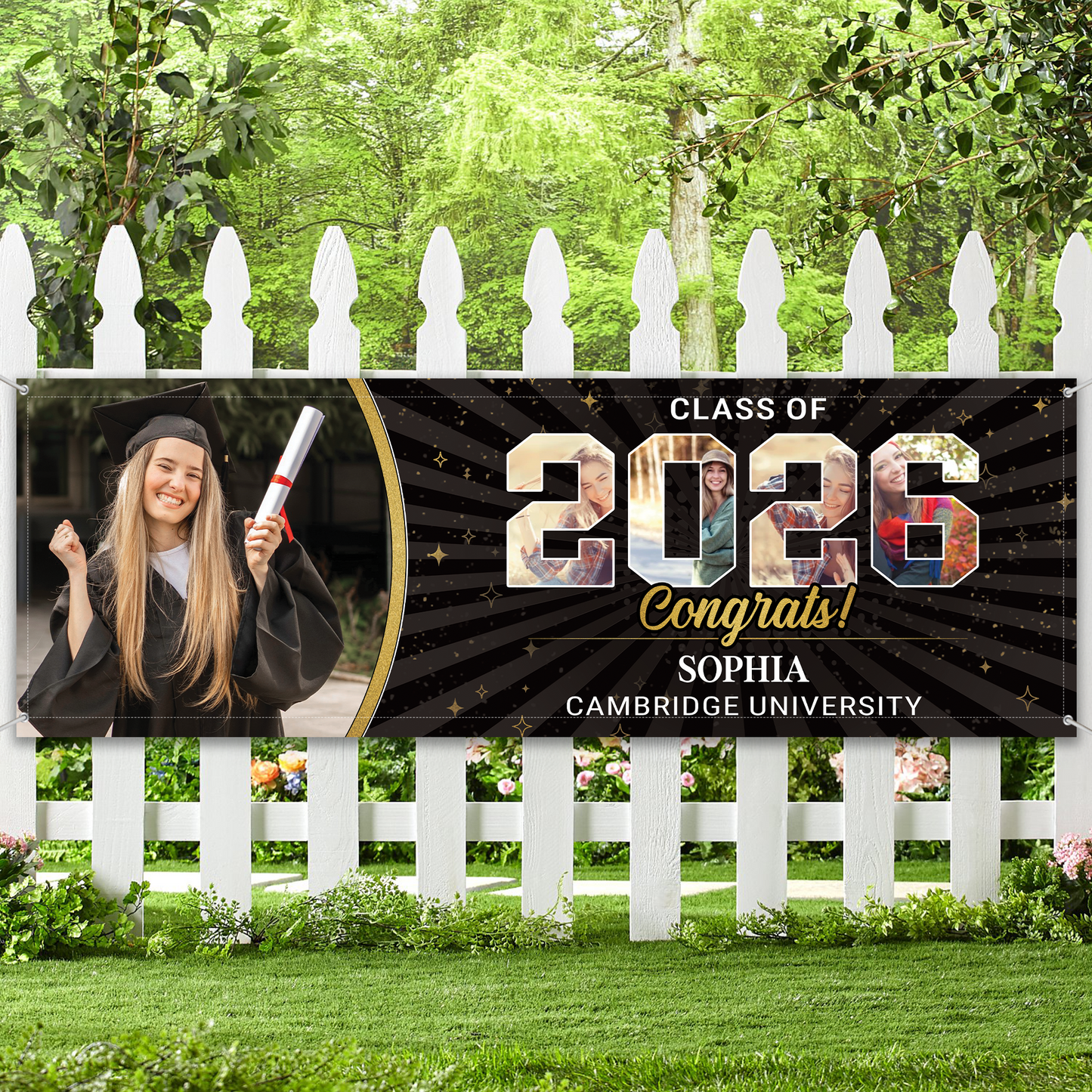 Custom Photo Class Of 2026 Banner Flag | Personalized Banner Gift For Graduation 684560