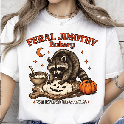 Feral Jimothy Bakery Shirt, Spooky Season Raccoon Halloween Tee, Raccoon Lover Gift 685822