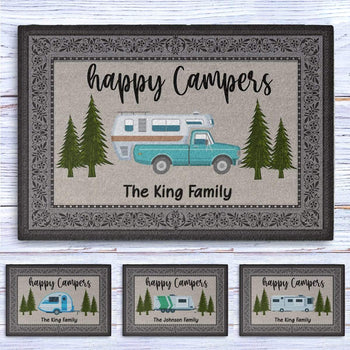 Happy Campers Personalized Camping Doormat