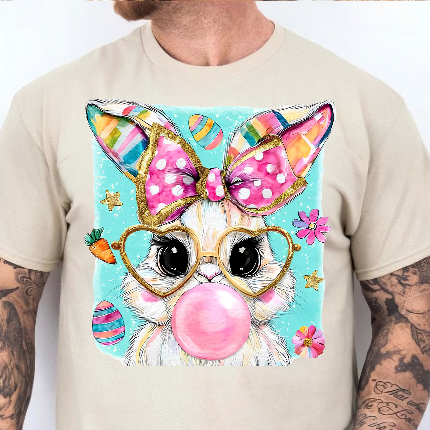 Easter Bunny - Bunny Blowing Bubblegum Bright Shirt | Easter Day T-Shirt 684446
