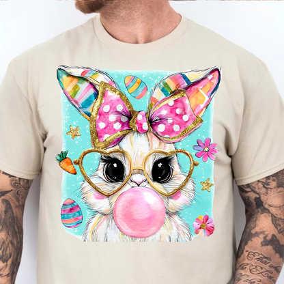Easter Bunny - Bunny Blowing Bubblegum Bright Shirt | Easter Day T-Shirt 684446