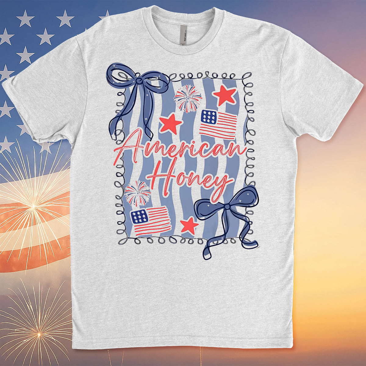American Honey Coquette Shirt | Preppy 4th Of July T-Shirt | Vintage USA Shirt | Land Of The Free Tee | Independence Day Shirt 682472
