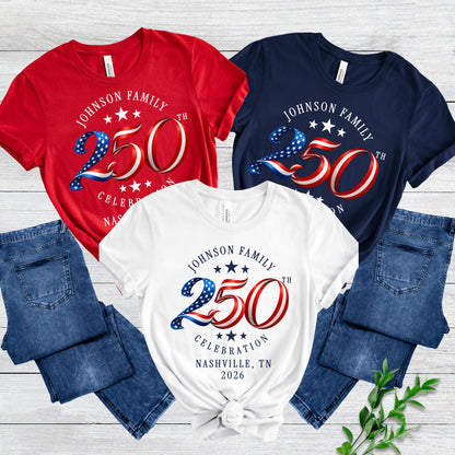 Custom Family Name 4th Of July Shirt | USA 250th Anniversary Tee | Personalized 250th Semiquincentennial Shirt 685176
