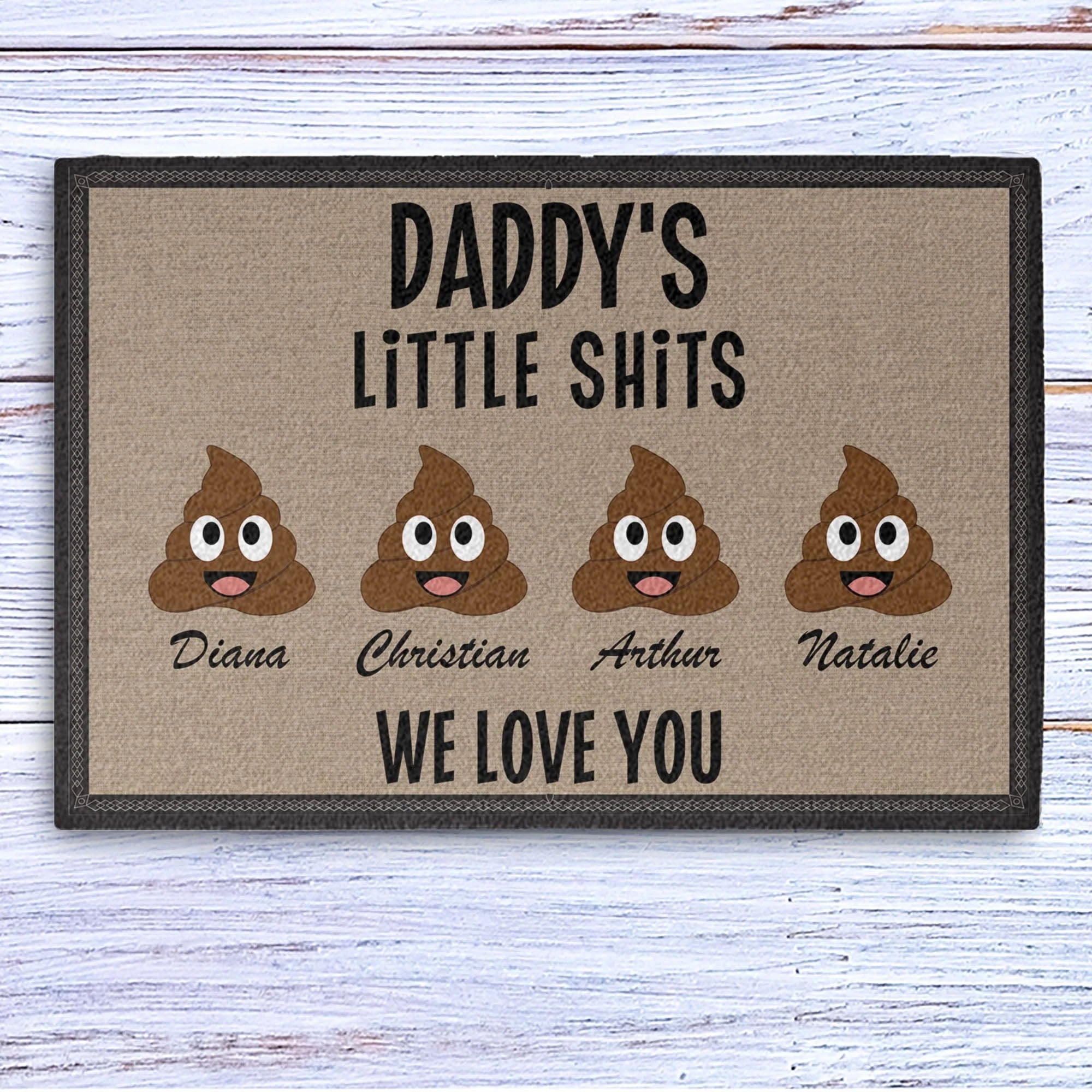 Daddy's Little Shits Personalized Doormats