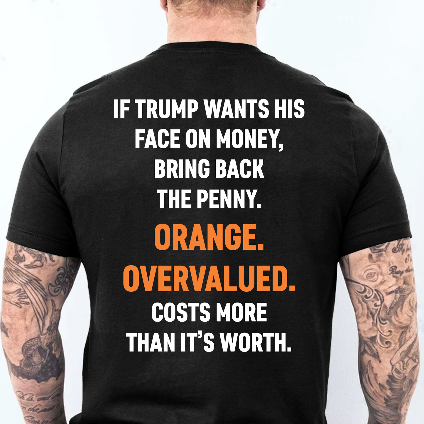 Funny Anti Trump "Bring Back The Penny" Backside Dark Shirt, Penny Joke Tee, Funny Quote Shirt 685745