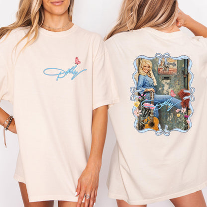 Dolly Parton Pocket & Back Bright Shirt, Country Music Graphic Tee, Dolly Parton Memorial Shirt 686074 WFD