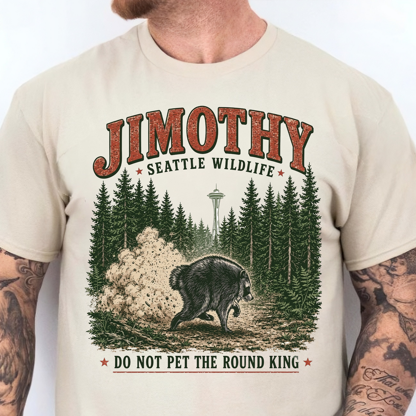 Jimothy Raccoon Seattle Wildlife Shirt, Funny Round King Tee, Vintage Pacific Northwest Wildlife Gift 685683