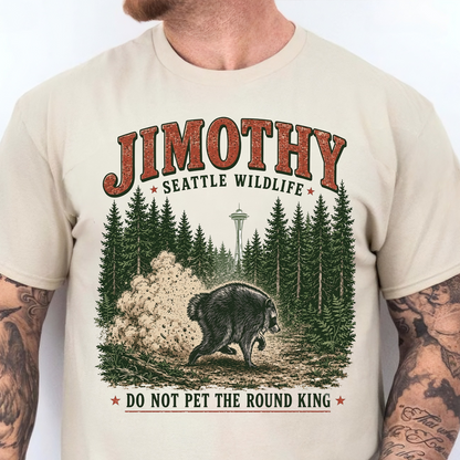 Jimothy Raccoon Seattle Wildlife Shirt, Funny Round King Tee, Vintage Pacific Northwest Wildlife Gift 685683