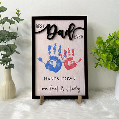 Personalized Best Dad Ever 2 Layers Wooden Plaque, Custom Name Wooden Plaque, Father’s Day Gift 685027