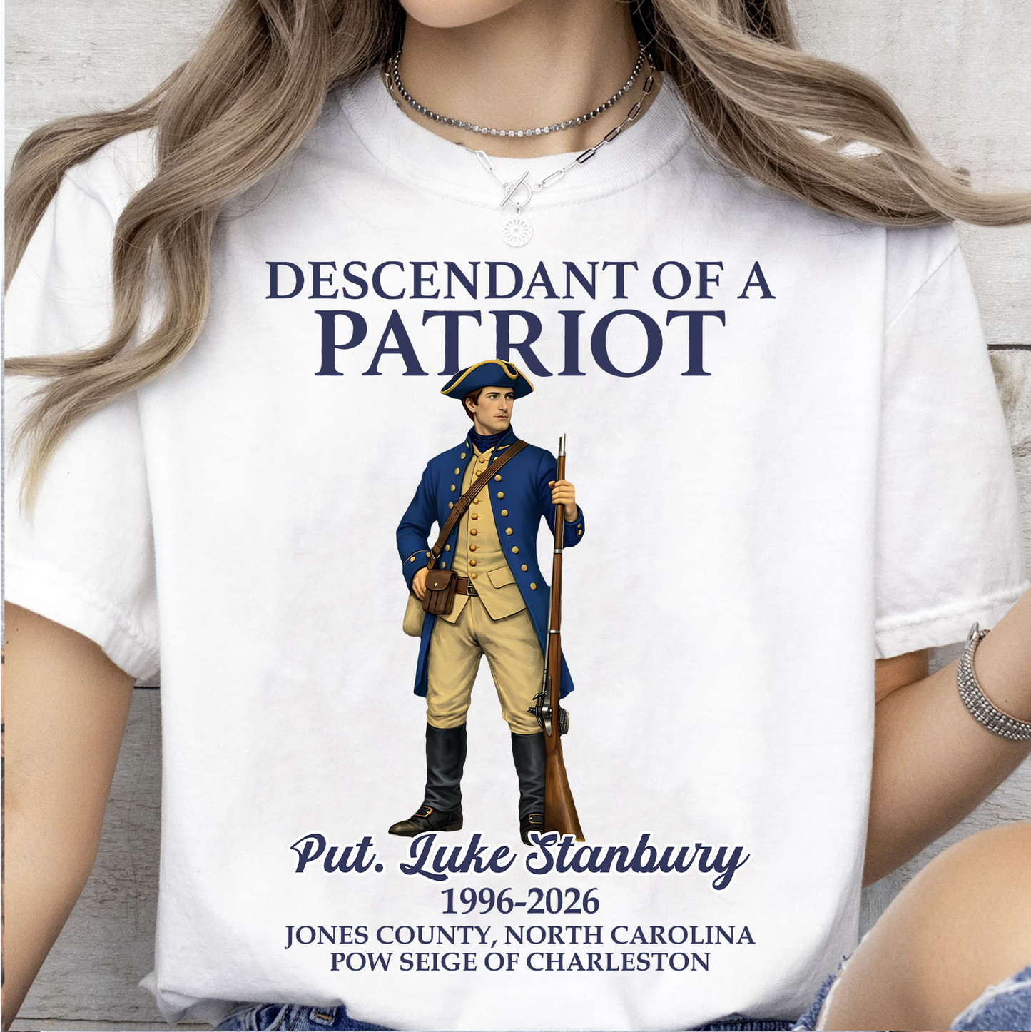 Custom Name Descendant Of A Patriot Bright Shirt | Personalized Sweatshirt | Patriotic Tee 684471