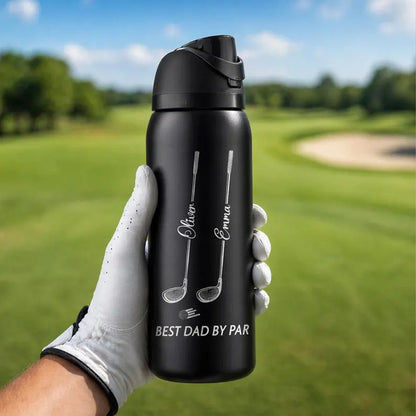 Personalized Golf Tumbler, Best Dad By Par Custom Water Bottle, Father’s Day Gift for Dad 684993