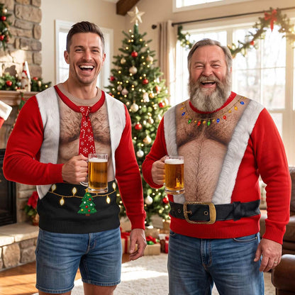 Funny Santa Belly Body Christmas All-Over Print Sweatshirt, Funny Meme Christmas Sweater, Gift For Husband Dad Grandpa 686164 WFD