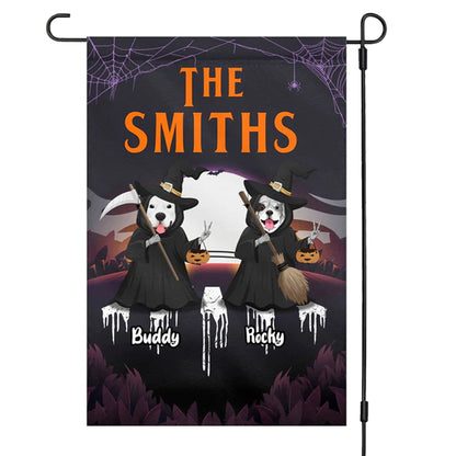 Halloween The Witches Dog Personalized Custom Garden Flag