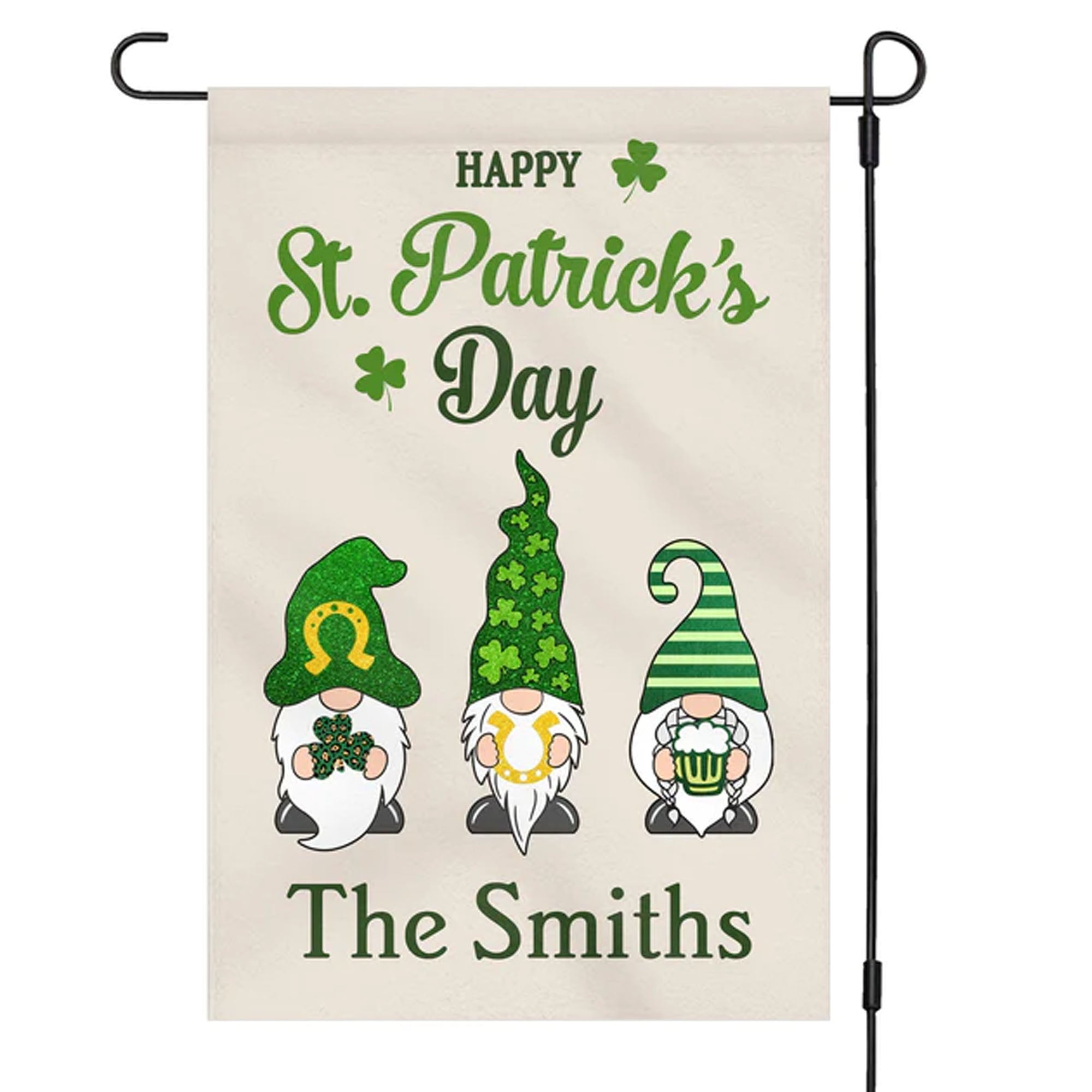 Happy St Patricks Day Personalized Custom Garden Flag C158