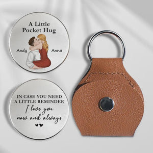 Personalized "A Little Pocket Hug" Coin | Custom Couple Graphic Leather Keychain Pouch 686577 WFD