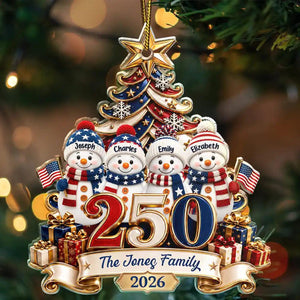 Personalized USA 250th Anniversary Acrylic Ornament, Patriotic Christmas Ornament, Holiday Gift For Family 686335 WFD