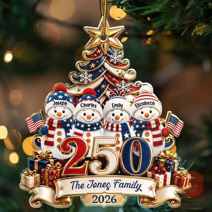 Personalized USA 250th Anniversary Acrylic Ornament, Patriotic Christmas Ornament, Holiday Gift For Family 686335 WFD