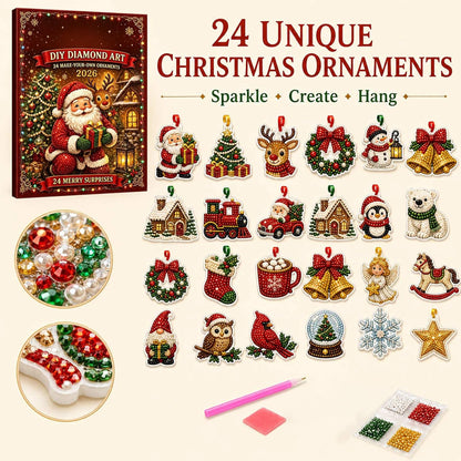 Mini Diamond Art Christmas Advant Calendars, 24 Pieces Holiday Countdown 686552 WFD