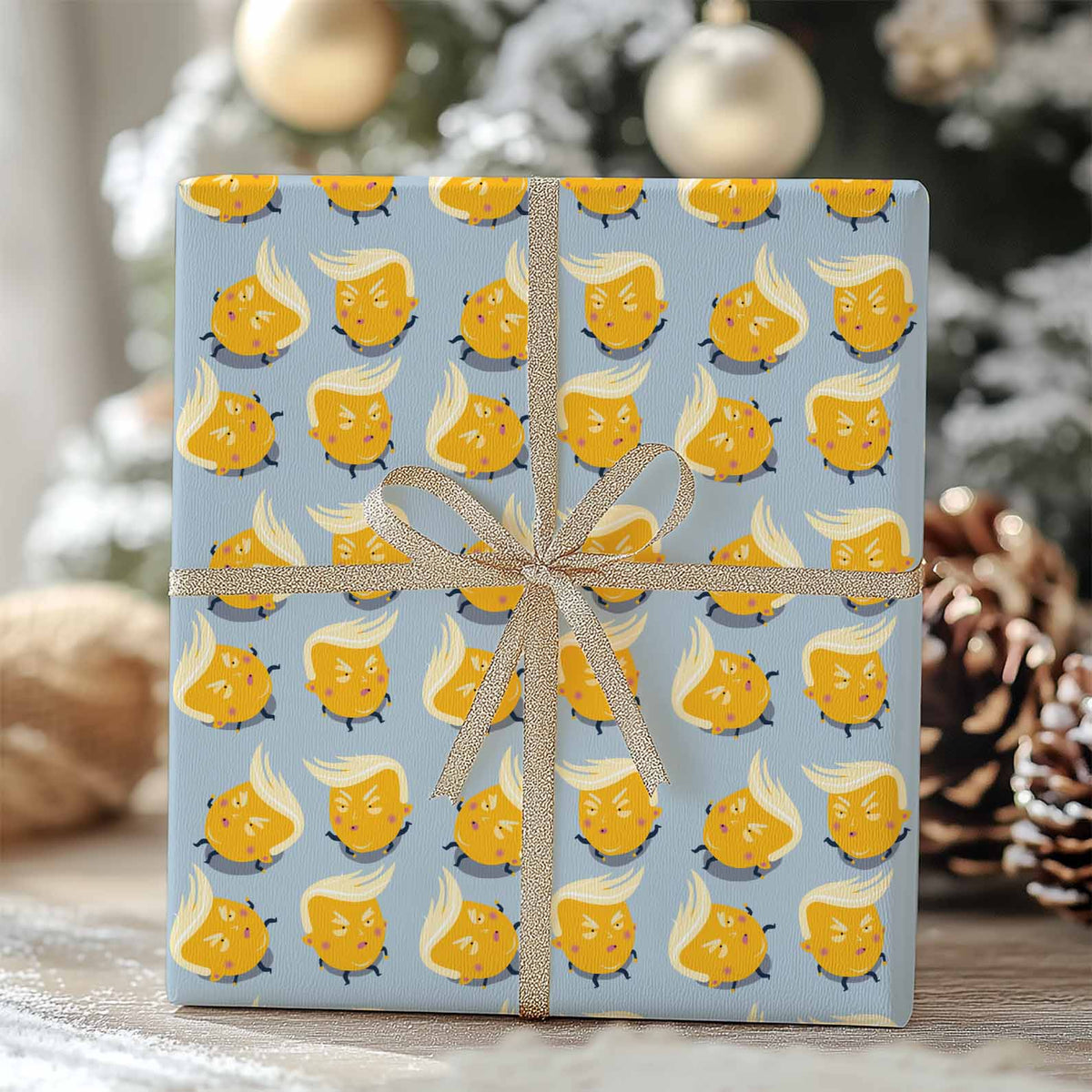 Funny Cartoon Trump Wrapping Paper, Trumpy Tanty Political Gift, Hilarious Christmas Wrap 686289