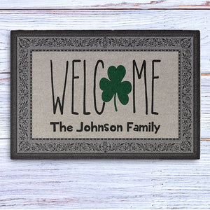 Welcome Clover Personalized Custom Doormat