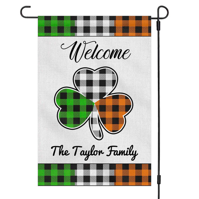 Welcome St. Patricks Day Personalized Custom Garden Flag H172