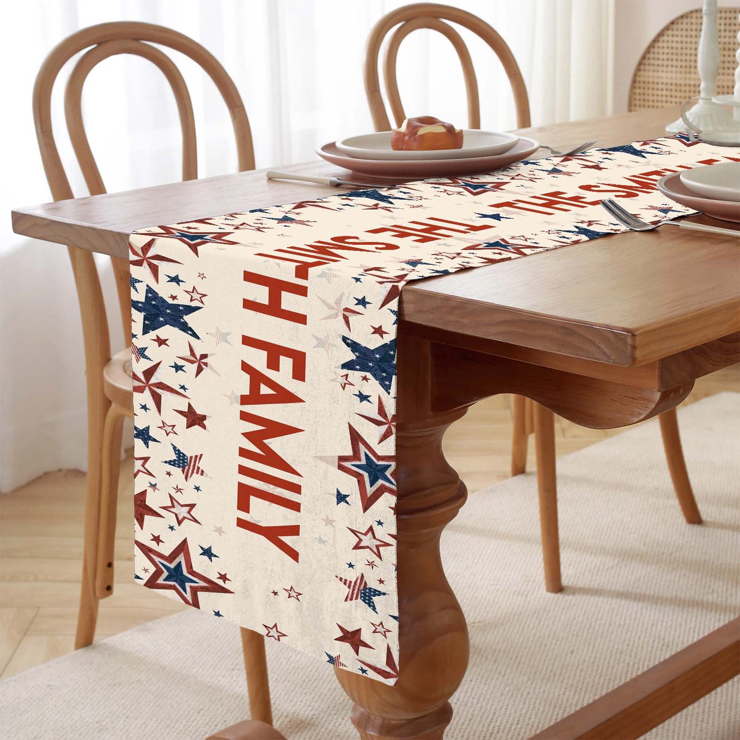 Personalized Custom Text Table Runner | 4th Of July Table Runner For Kitchen 682328