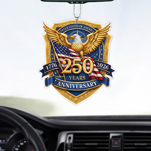 USA 250 Years Anniversary Car Ornament | Patriotic Car Decor | 1776–2026 Eagle Ornament 684518