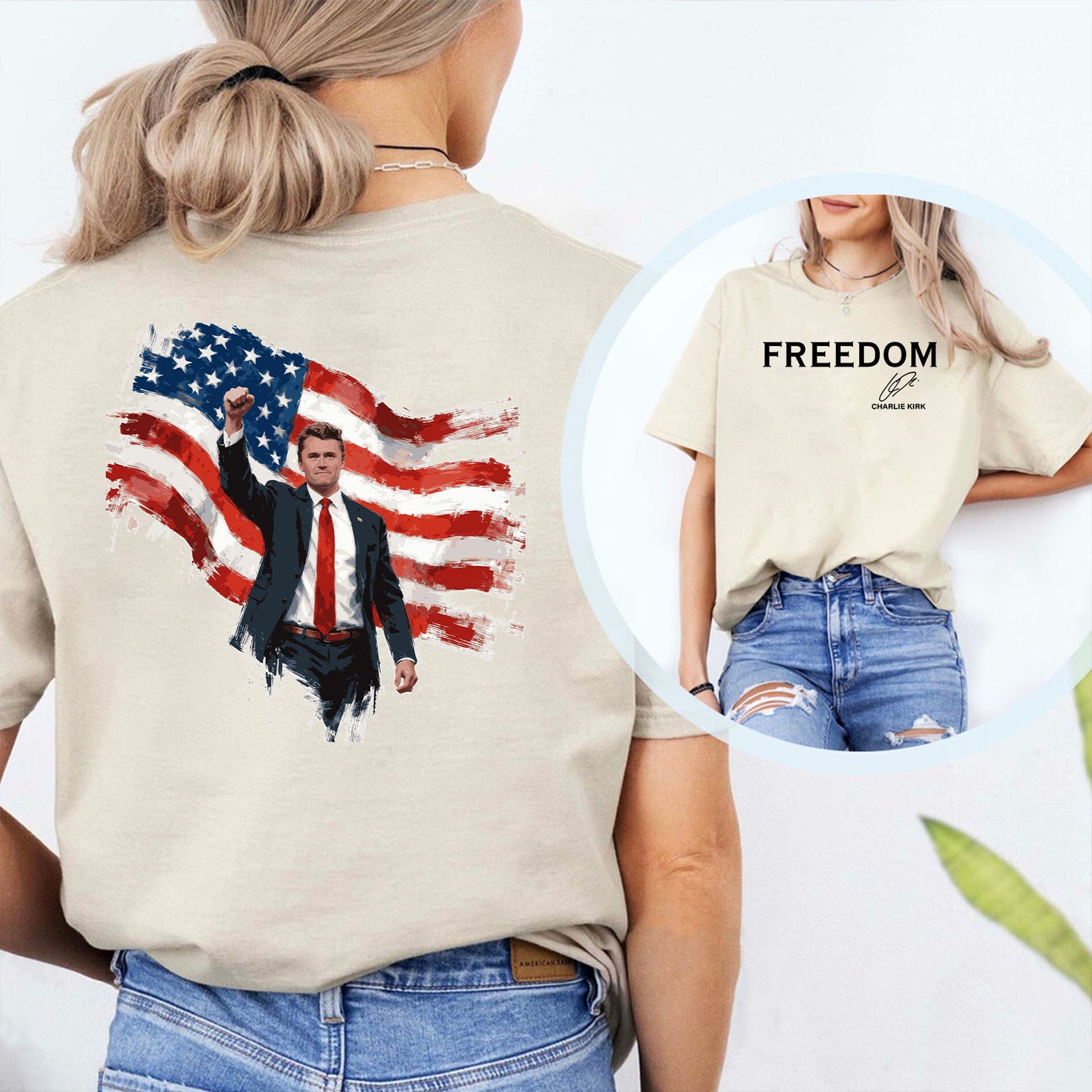Freedom Charlie Kirk Shirt | Rest In Peace Charlie Kirk Hoodie | Justice Charlie Kirk Memorial Front & Back Shirt 683012