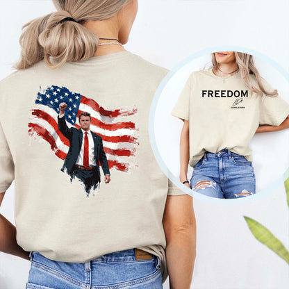 Freedom Charlie Kirk Shirt | Rest In Peace Charlie Kirk Hoodie | Justice Charlie Kirk Memorial Front & Back Shirt 683012