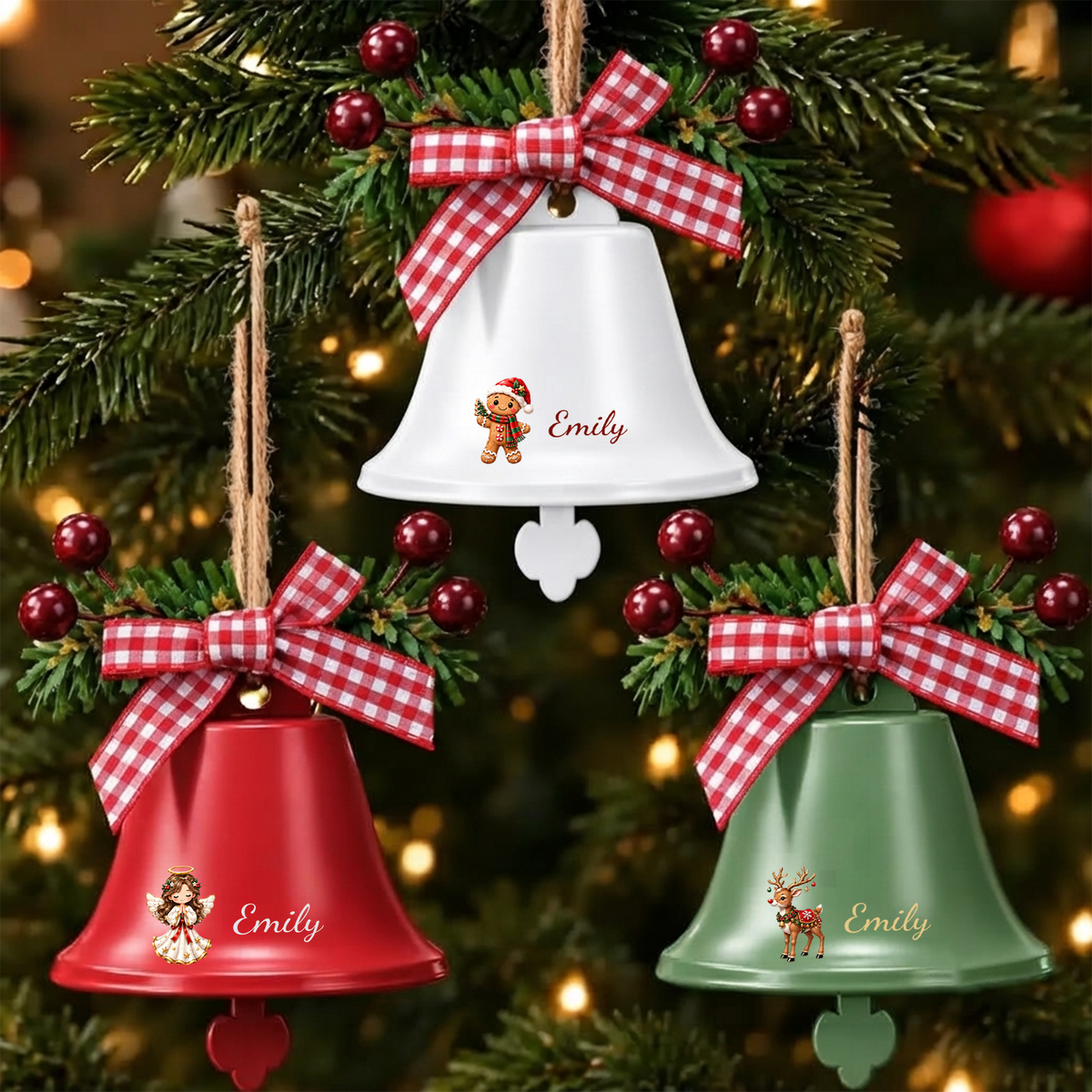 Personalized Christmas Bell Ornament, Custom Name Holiday Tree Decoration, Family Christmas Gift 686607