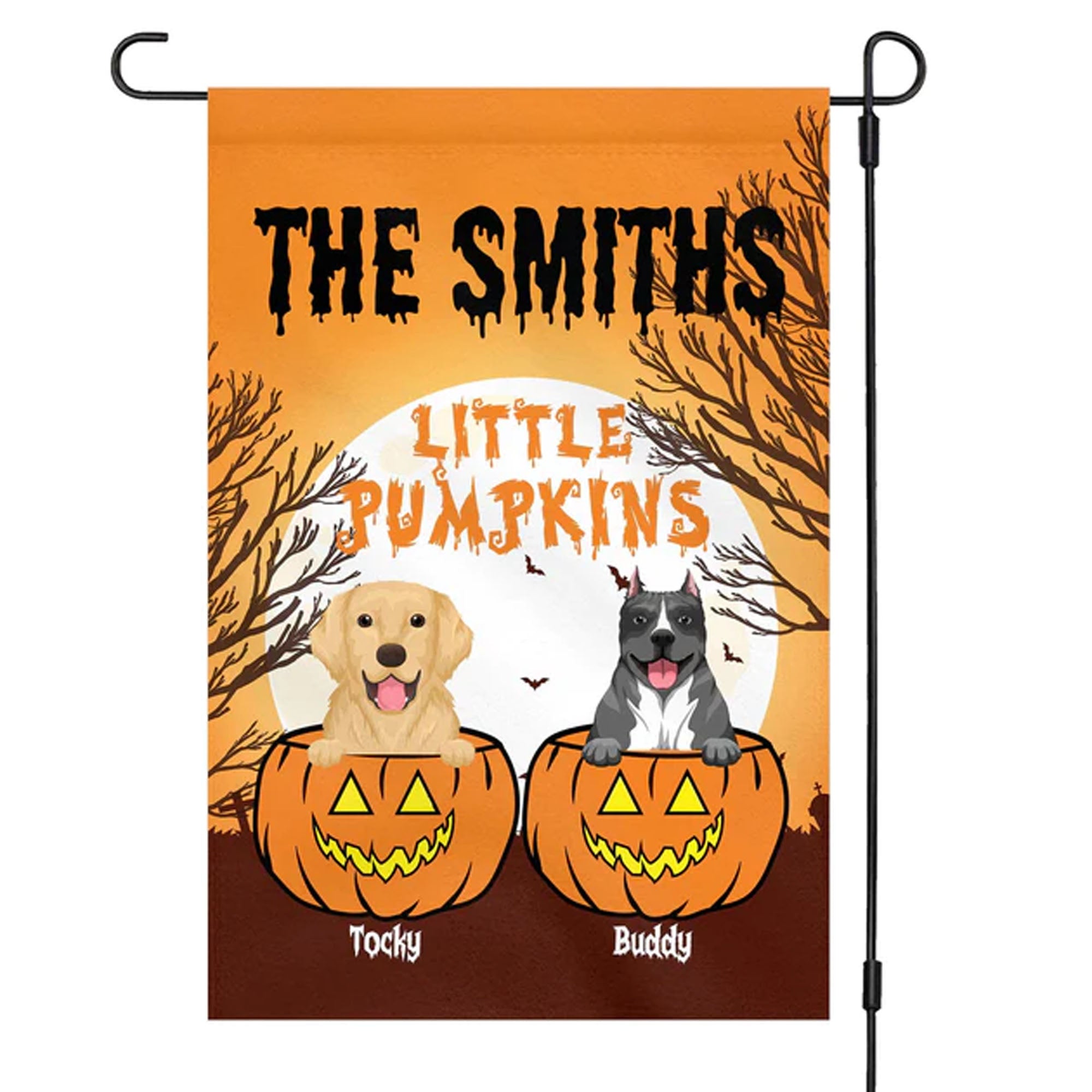 Halloween Little Pumpkins Personalized Custom Dog Garden Flag