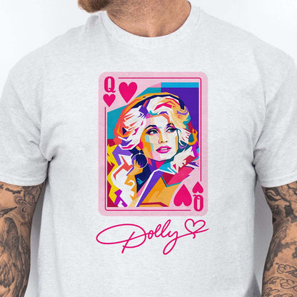 Queen Of Hearts Dolly Parton Memorial Bright Shirt, Pop Art Graphic Tee, Retro Country Legend Apparel 686163