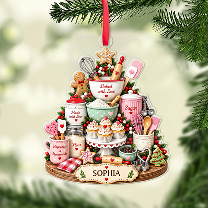 Personalized Christmas Baking Mixer Acrylic Ornament, Custom Name Kitchen Mixer Christmas Keepsake Gift 686511