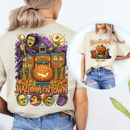 Halloweentown Est 1998 Front And Back Bright Shirt, Halloween Unisex Graphic T-Shirt 685680