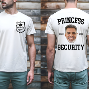 Custom Photo Princess Security Pocket & Back Bright Shirt | Personalized T-Shirt Gift For Father's Day 684680