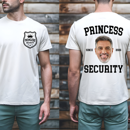 Custom Photo Princess Security Pocket & Back Bright Shirt | Personalized T-Shirt Gift For Father's Day 684680