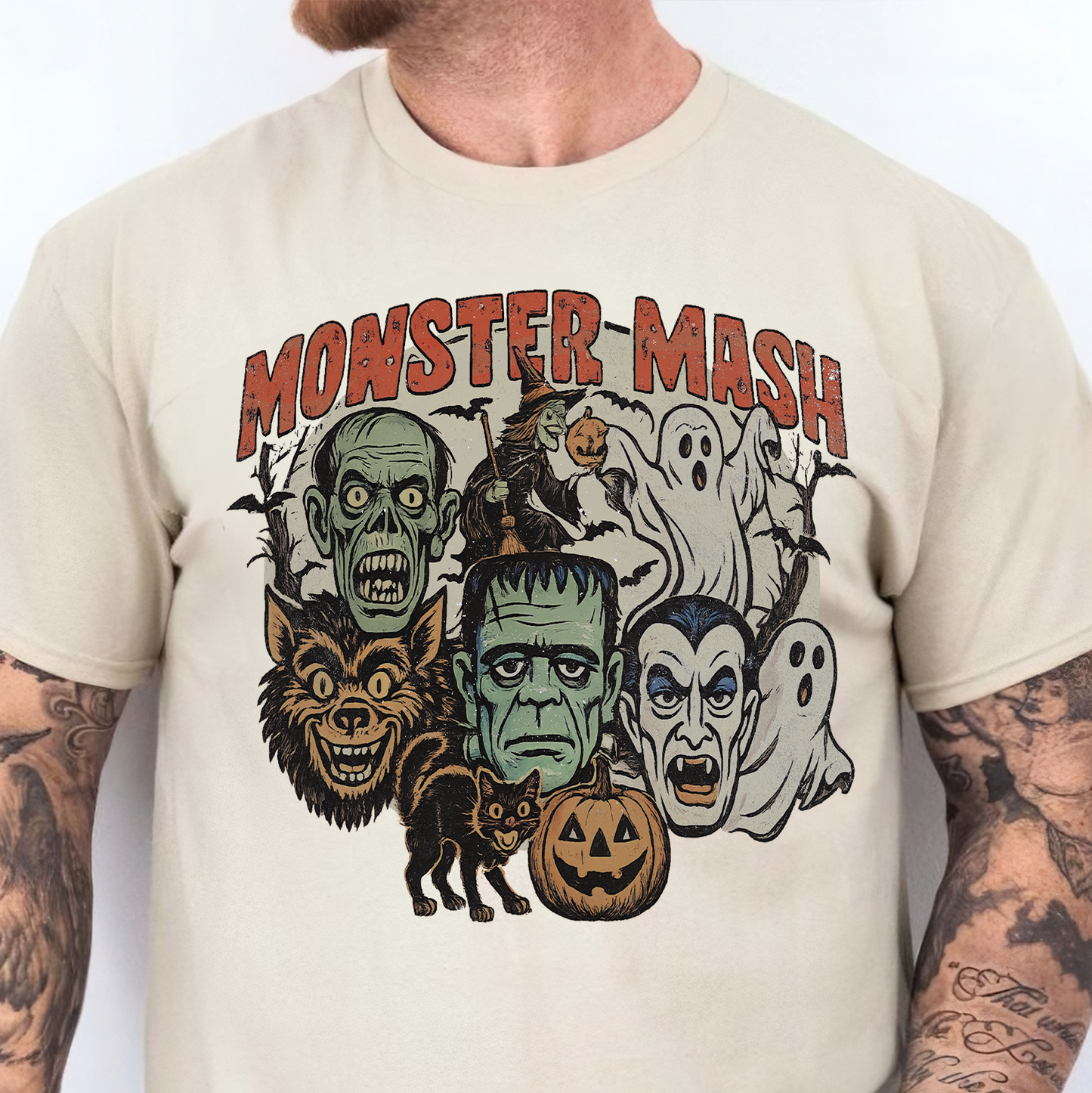 Retro Monster Mash Bright Shirt, Spooky Season Tee, Halloween Gift For Men & Women 685701