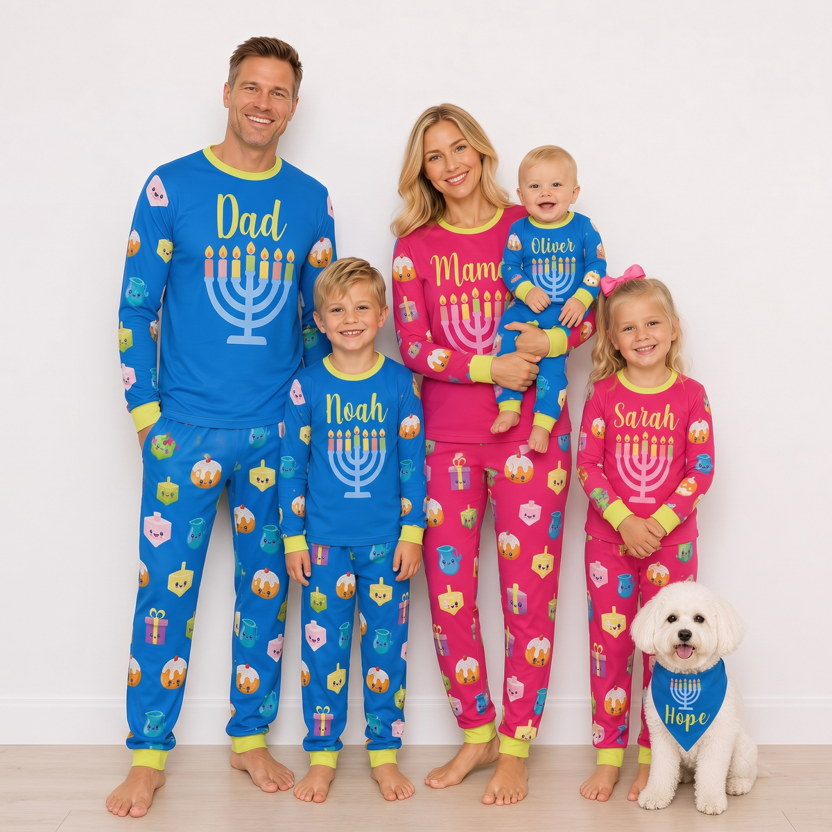 Personalized Family Matching Pajama Set, Custom Name Christmas Sleepwear Gift 686763 WFD