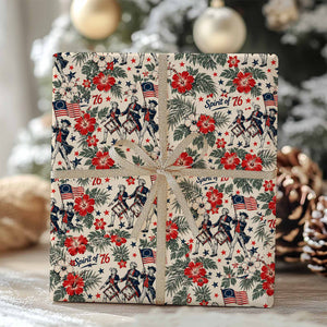 USA 250th Anniversary Wrapping Paper, Spirit Of 76 Patriotic Christmas Gift Wrap 685190