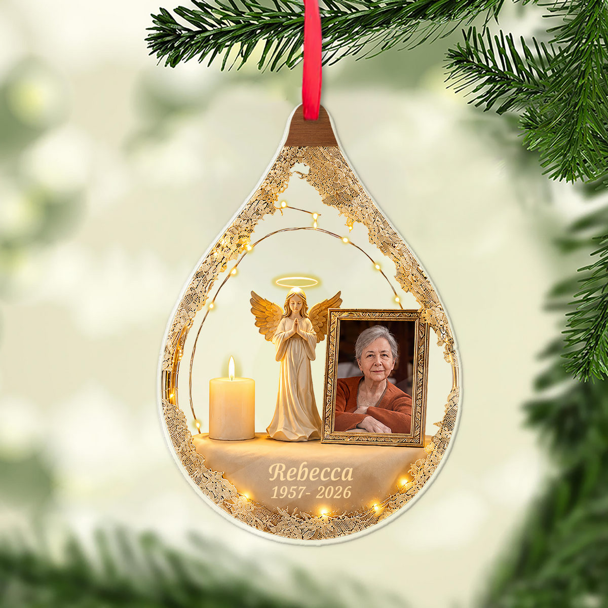 Custom Photo Memorial Acrylic Ornament, Personalized In Loving Memory Christmas Keepsake 686520