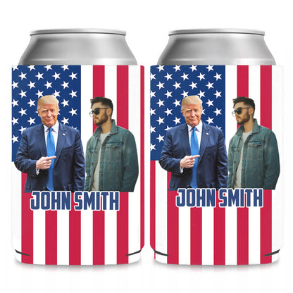 Personalized Photo With Trump Can Cooler | President Trump Can Holder | Family Gift Can Sleeve For Drinks 682434 - GOP