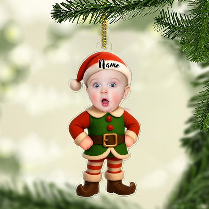 Custom Baby Photo Acrylic Ornament, Funny Christmas Keepsake, Gift For Family 685949