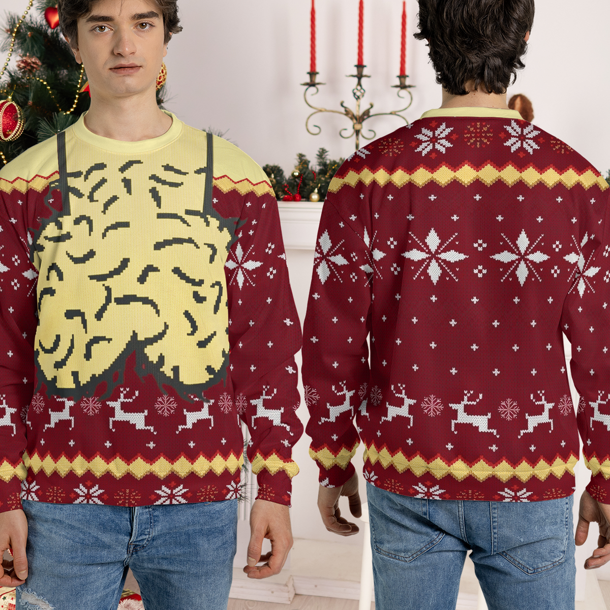Dirty Ugly Christmas All-Over Print Sweatshirt, Merry Cockmas Sweatshirt, Funny Meme Christmas Sweater, Gift For Him 686072
